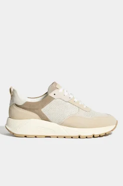 Baskets running beiges et blanches - Made in Italy