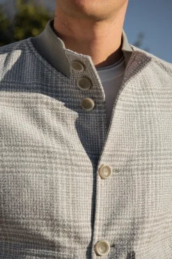 Blouson bomber gris clair Prince de Galles – Made in Italy