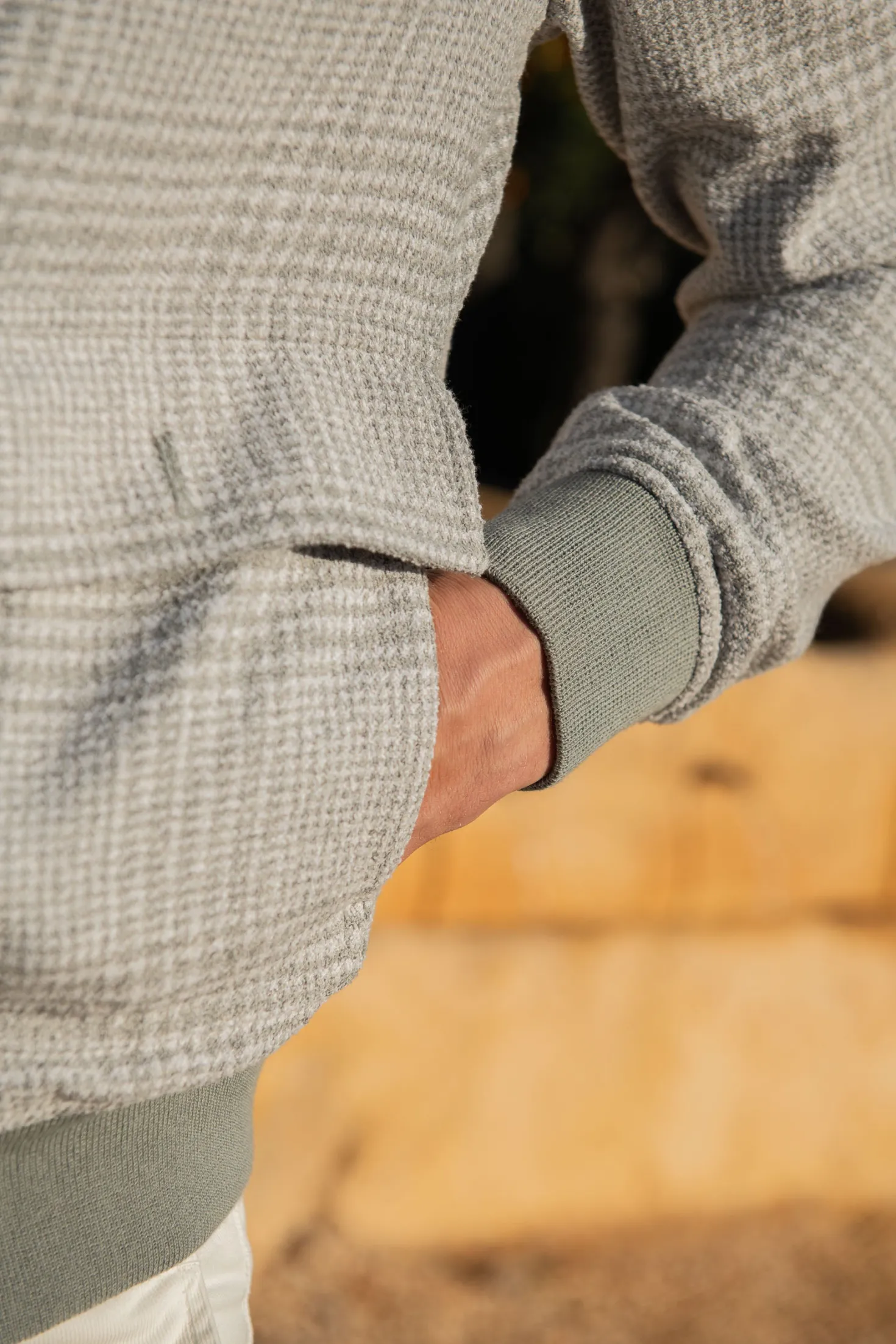 Blouson bomber gris clair Prince de Galles – Made in Italy