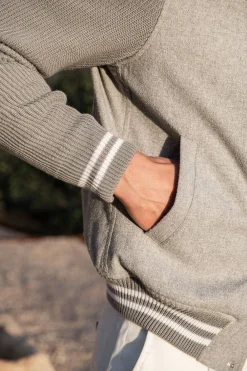 Blouson college gris clair – Made in Italy