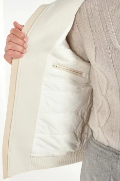 Bomber à capuche Blanc cassé - Made in Italy