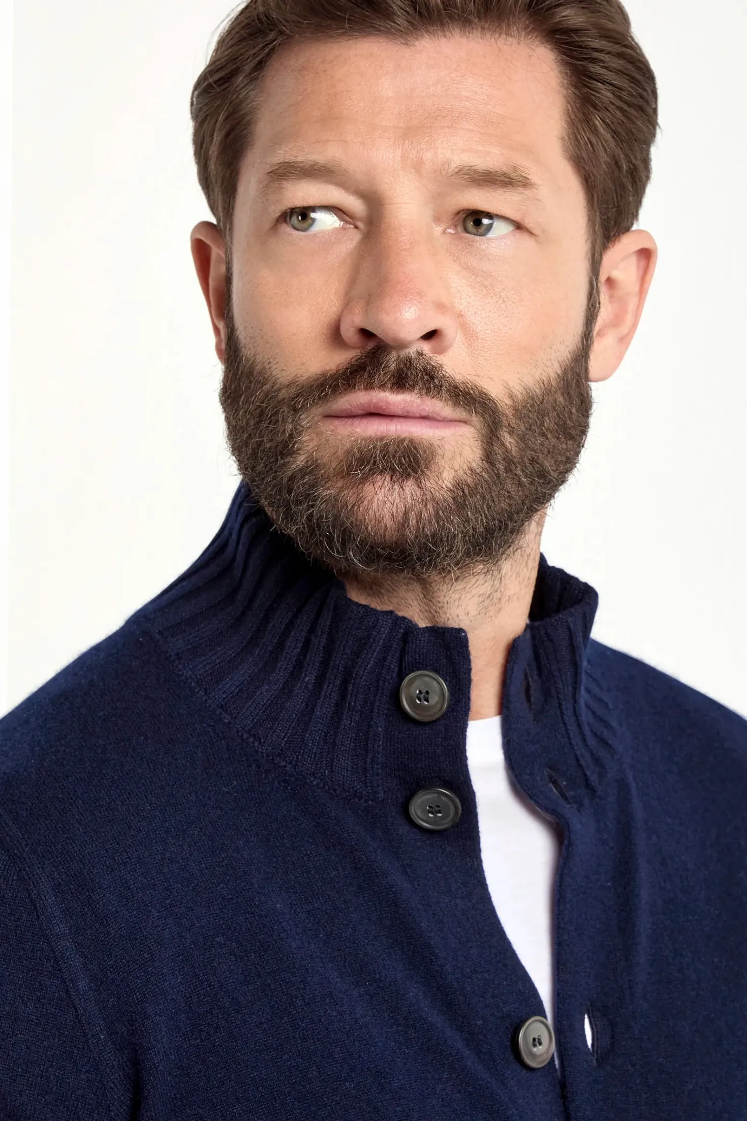 Bomber en maille de cachemire bleu – Made in Italy