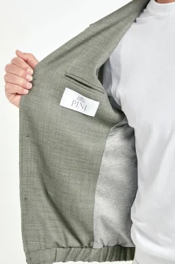 Bomber en mélange de lin Sauge - Made in Italy