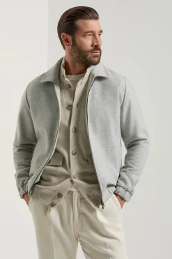 Bomber gris clair à chevrons - Made in Italy