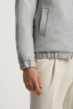 Bomber gris clair à chevrons - Made in Italy