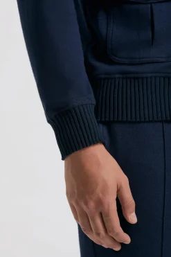 Cardigan en jersey bleu - Made in Italy