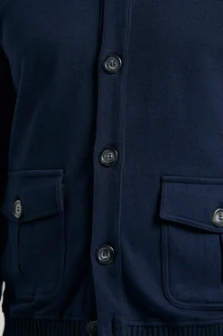 Cardigan en jersey bleu - Made in Italy