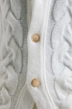Cardigan en maille blanc - Made in Italy