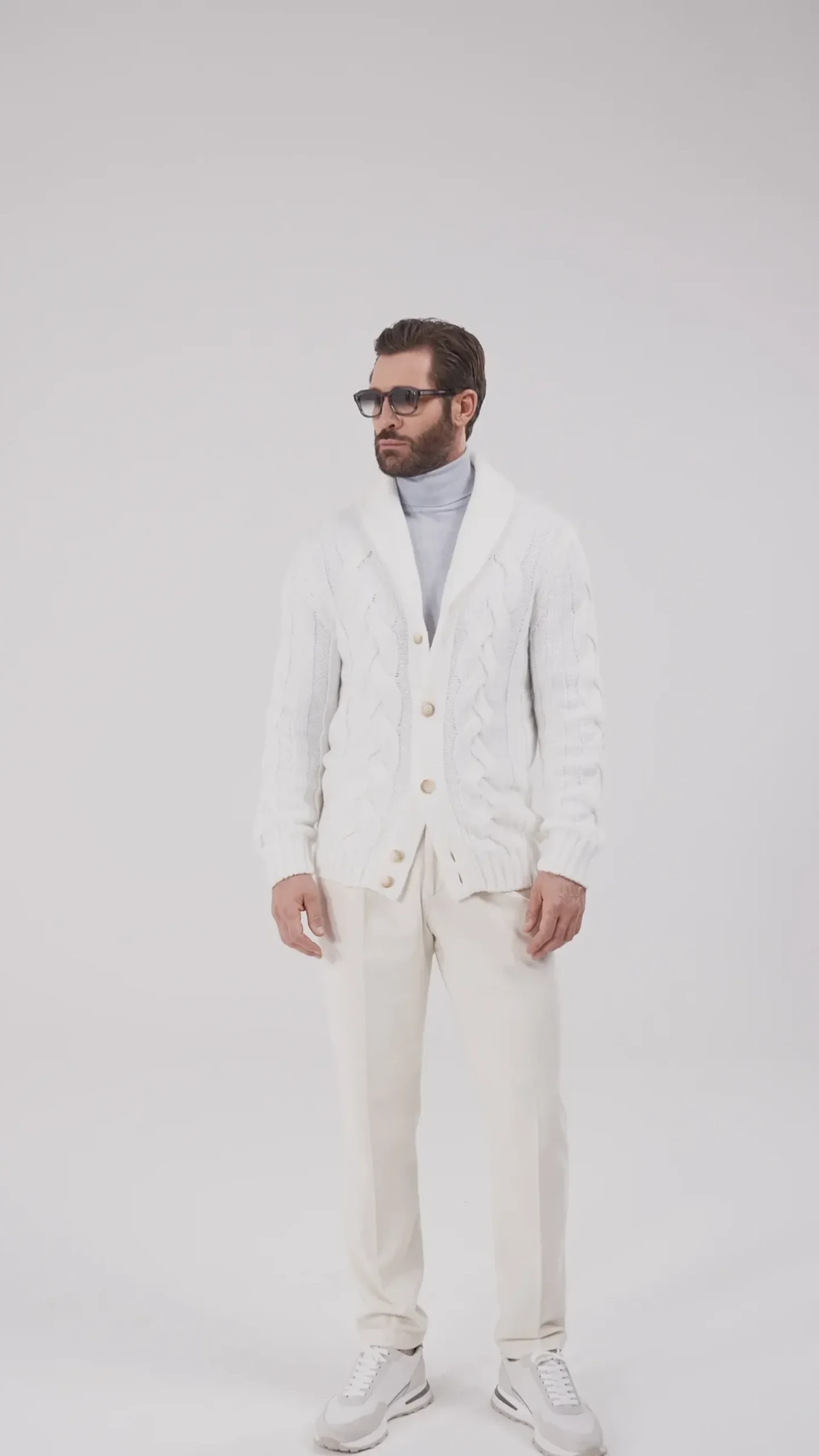 Cardigan en maille blanc - Made in Italy