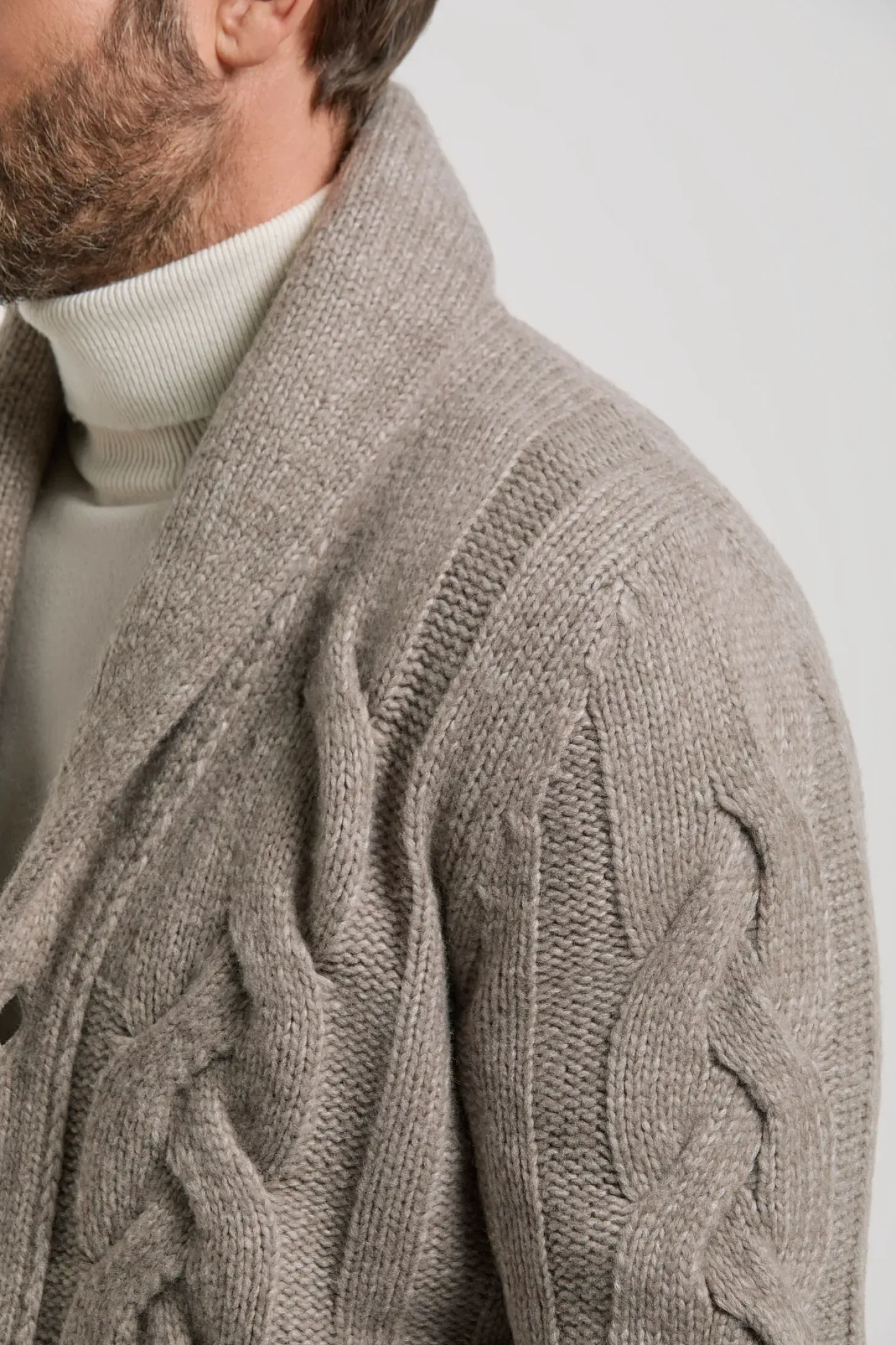 Cardigan en maille taupe - Made in Italy