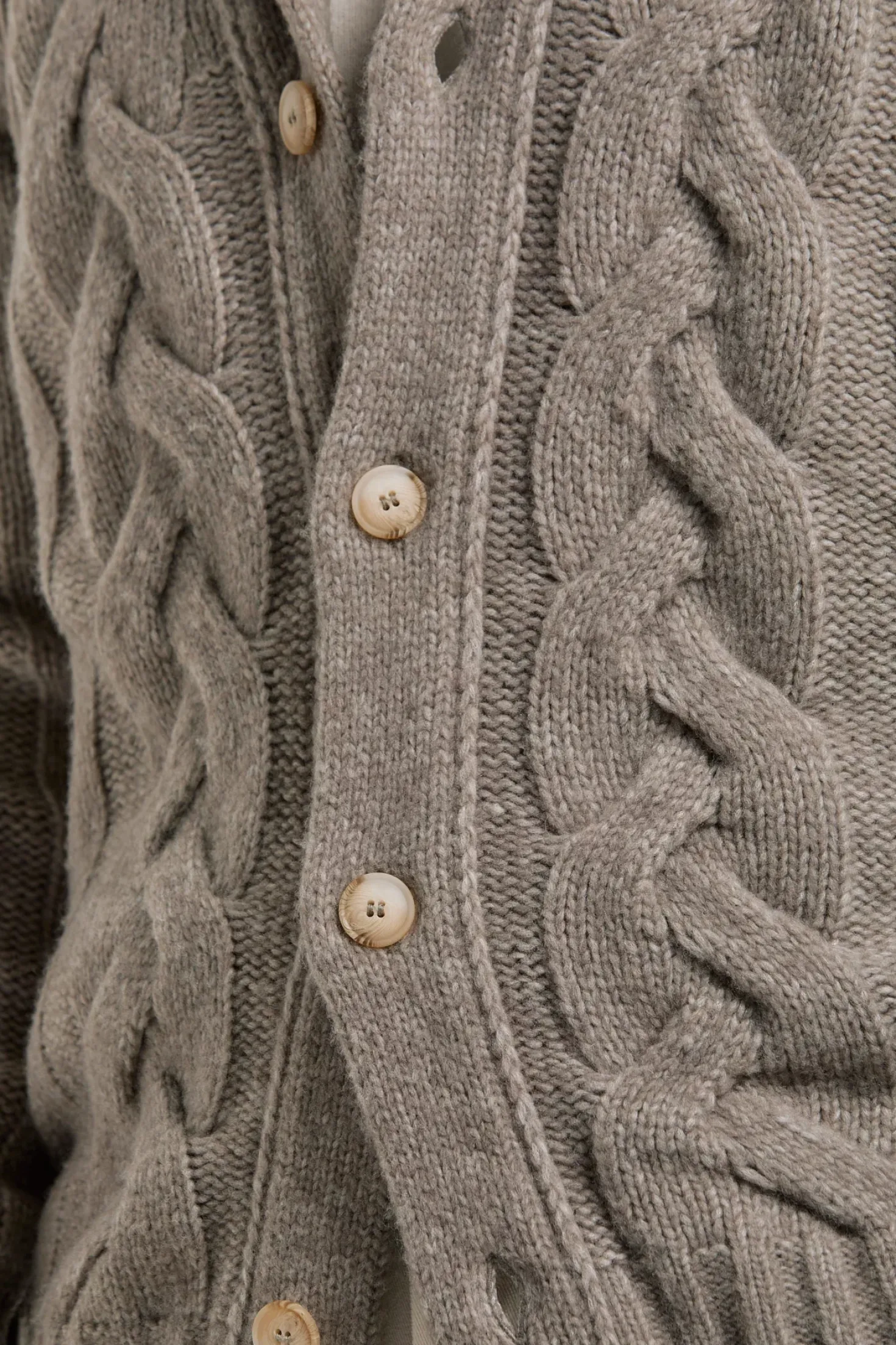 Cardigan en maille taupe - Made in Italy