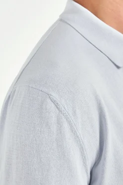 Cardigan polo bleu clair - Made in Italy