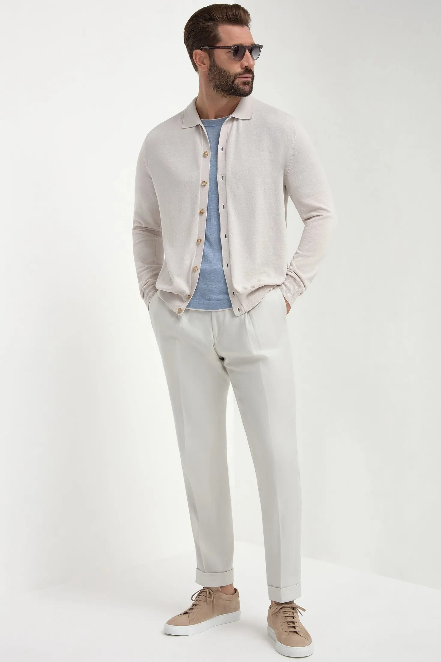 Cardigan polo Stone - Made in Italy