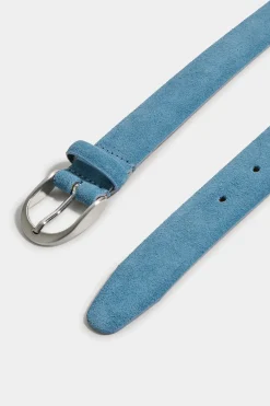 Ceinture en daim bleu ciel - Made in Italy