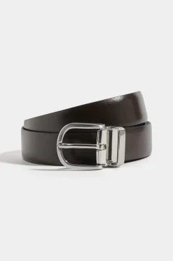 Ceinture réversible noire et marron - Made in Italy