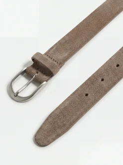 Ceinture taupe en daim - Made in Italy