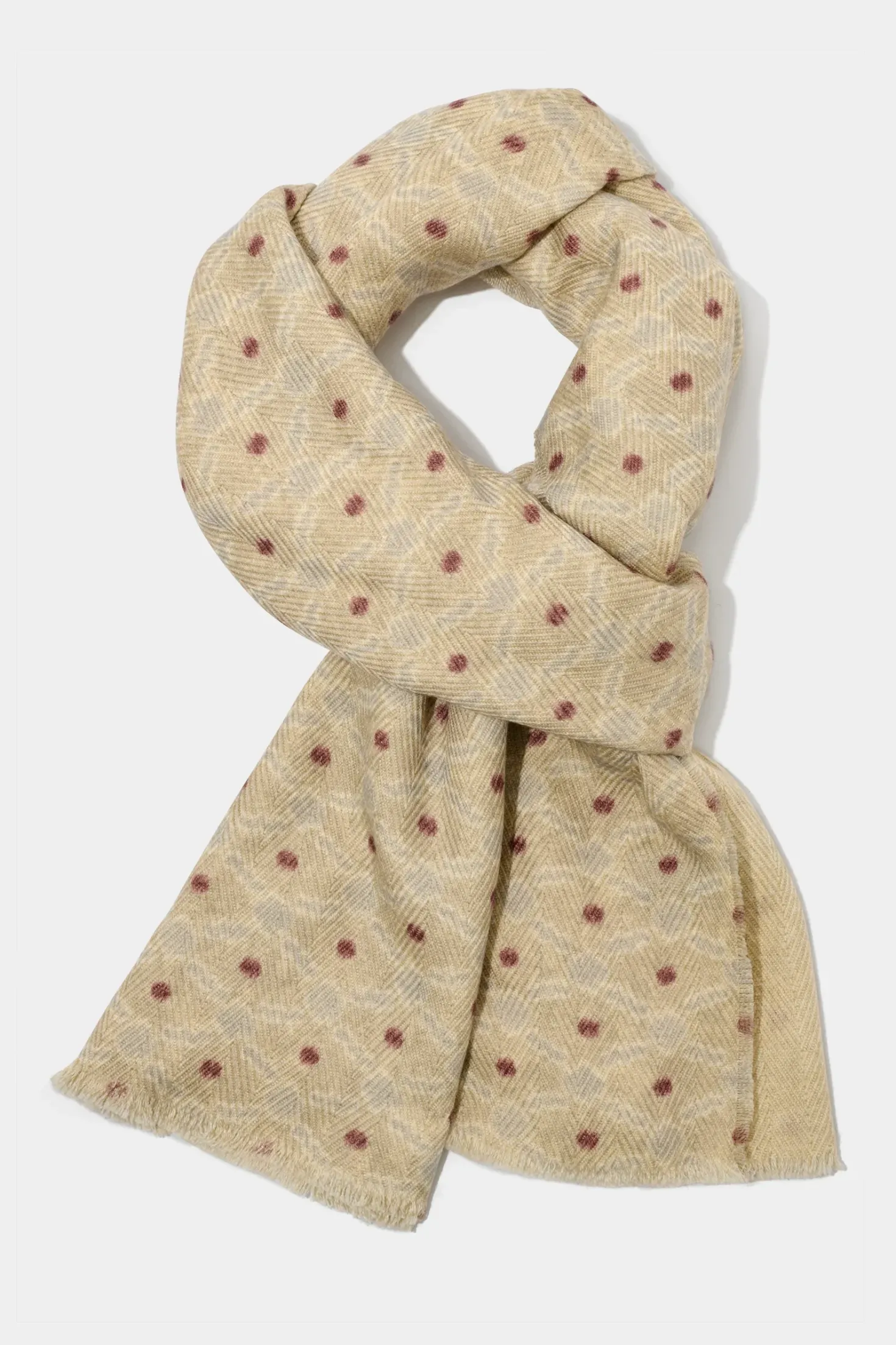 Écharpe sable à motifs - Made in Italy