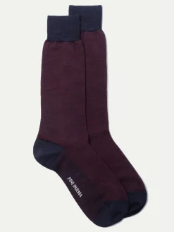Chaussettes courtes bordeaux à chevrons - Made in Italy