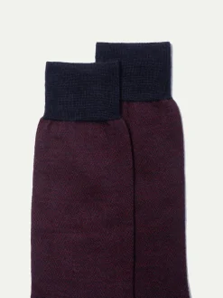Chaussettes courtes bordeaux à chevrons - Made in Italy