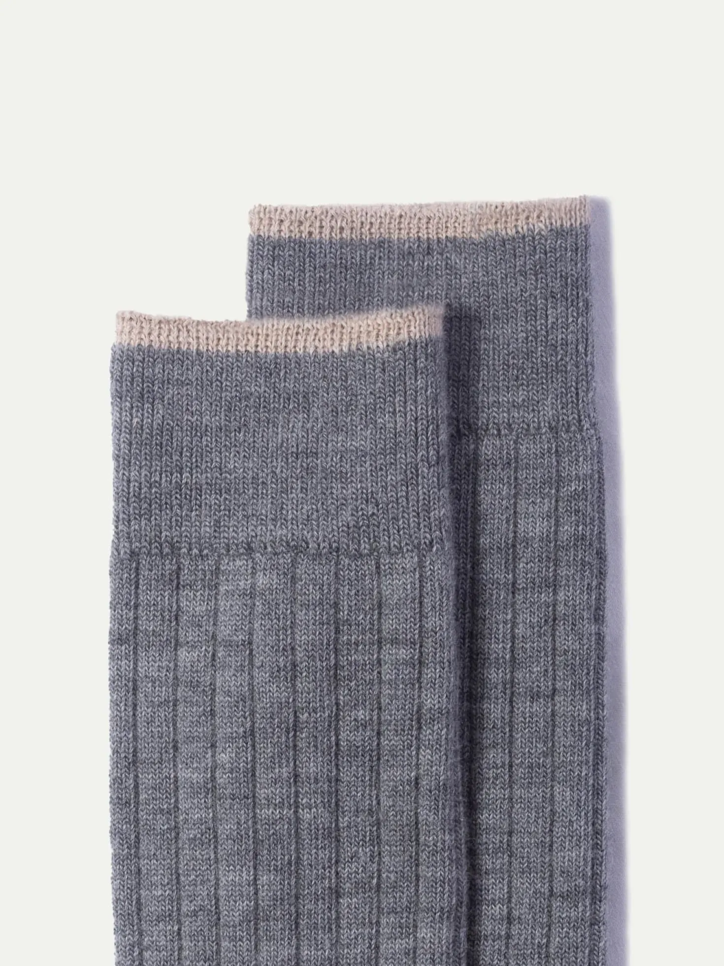 Chaussettes courtes gris clair en laine ultra-résistante - Made in Italy