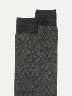 Chaussettes courtes grises à micro-motif fantaisie - Made in Italy