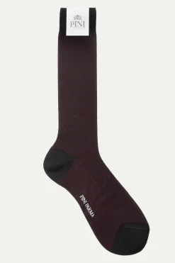 Chaussettes courtes à motifs bordeaux - Made in Italy