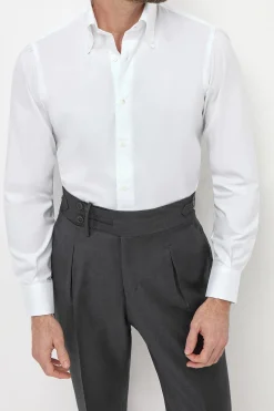 Chemise blanche à col boutonné « collection Sartoriale » - Made in Italy