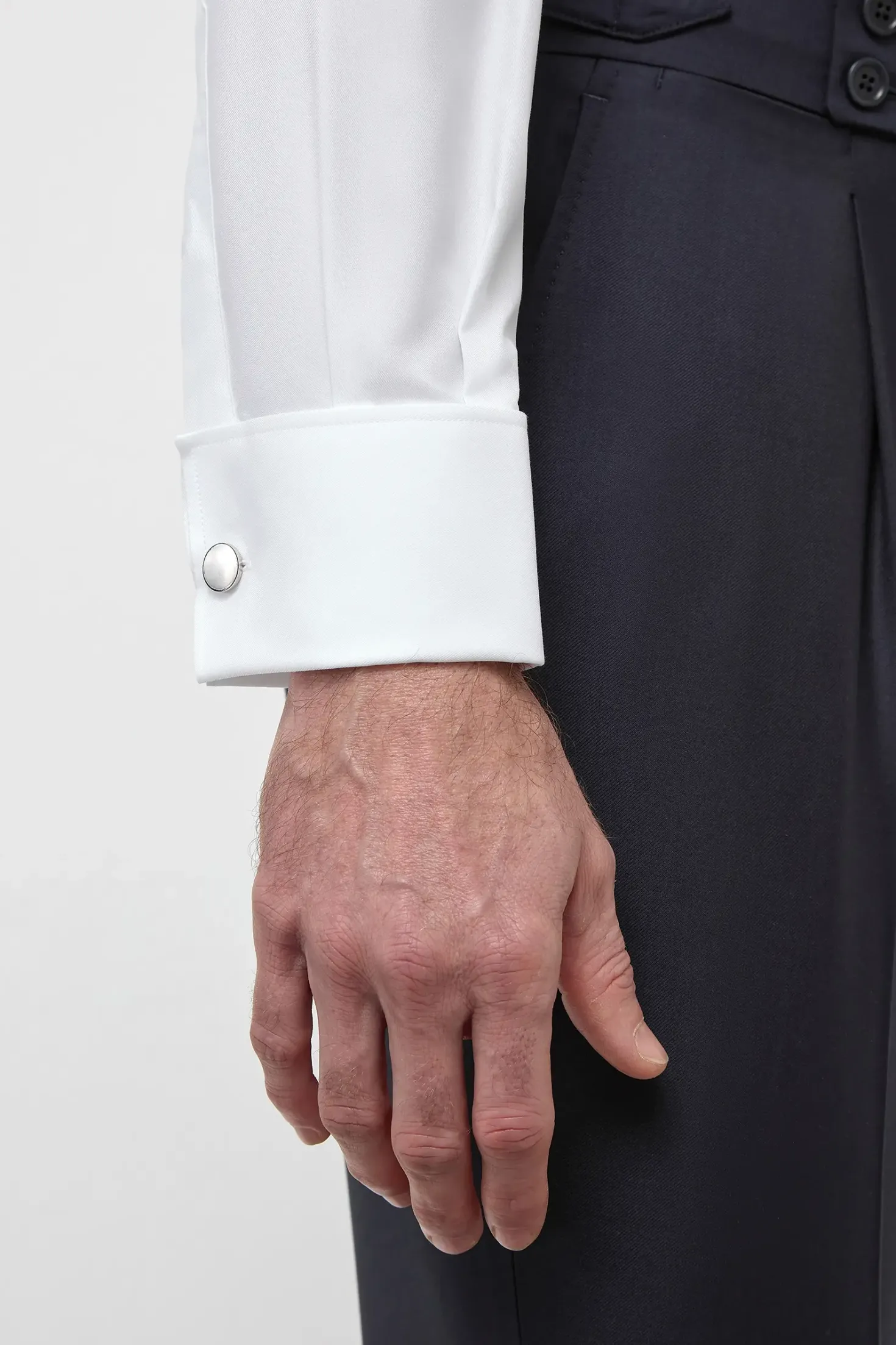 Chemise blanche à poignets mousquetaires - Made In Italy