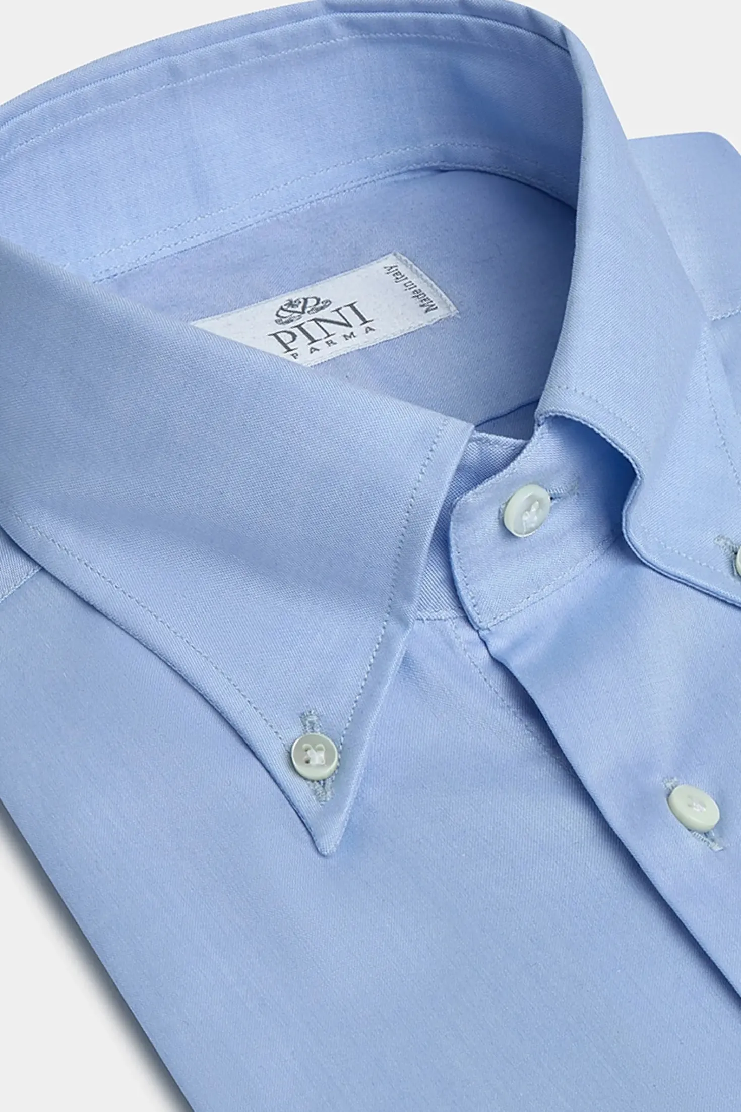 Chemise bleu clair à col boutonné « collection Sartoriale » - Made in Italy