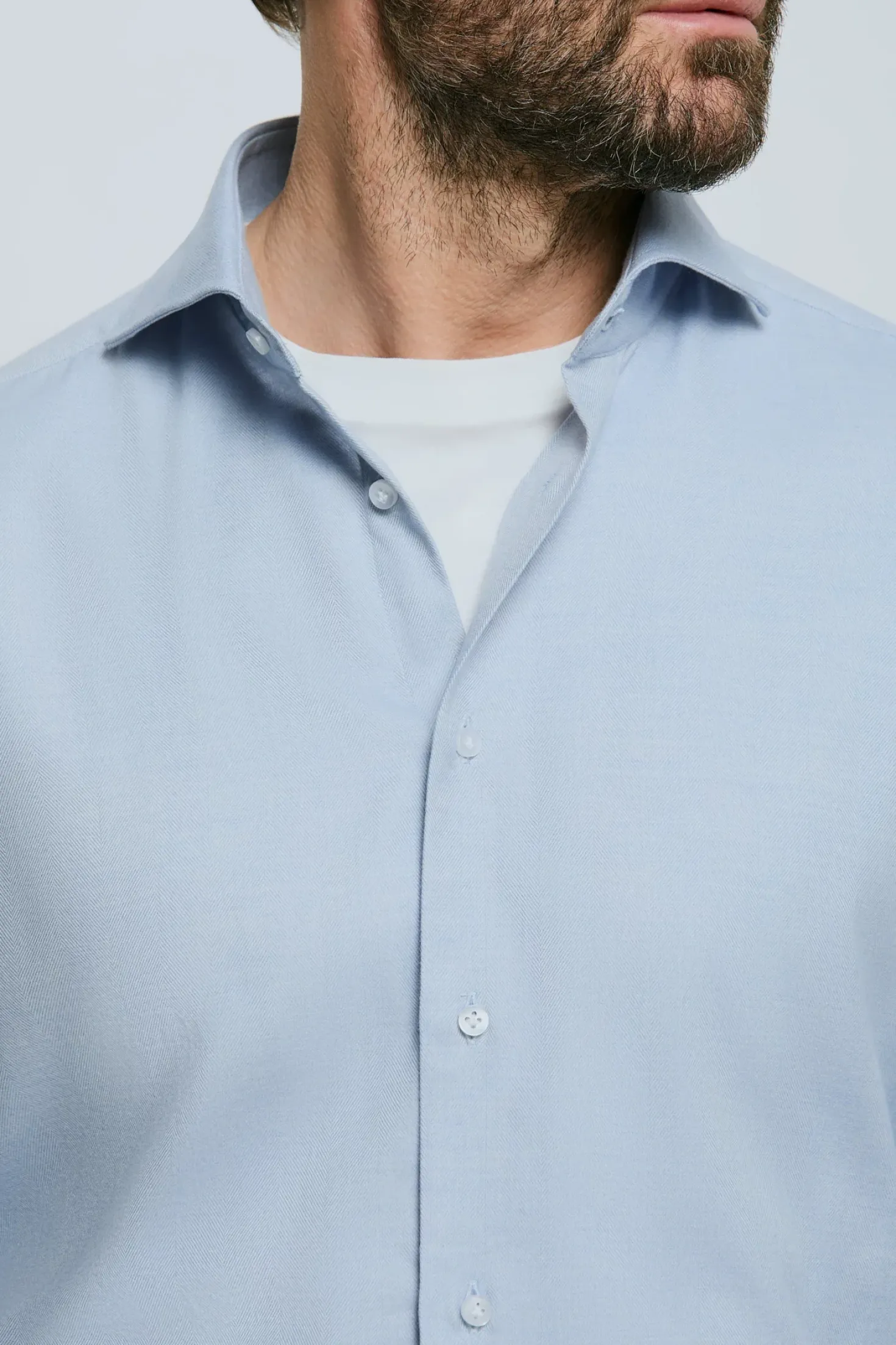 Chemise bleu clair en coton et Tencel™ - Made in Italy