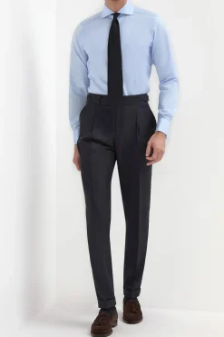 Chemise bleu clair à poignets mousquetaires - Made In Italy