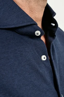 Chemise bleue en jersey - Made in Italy