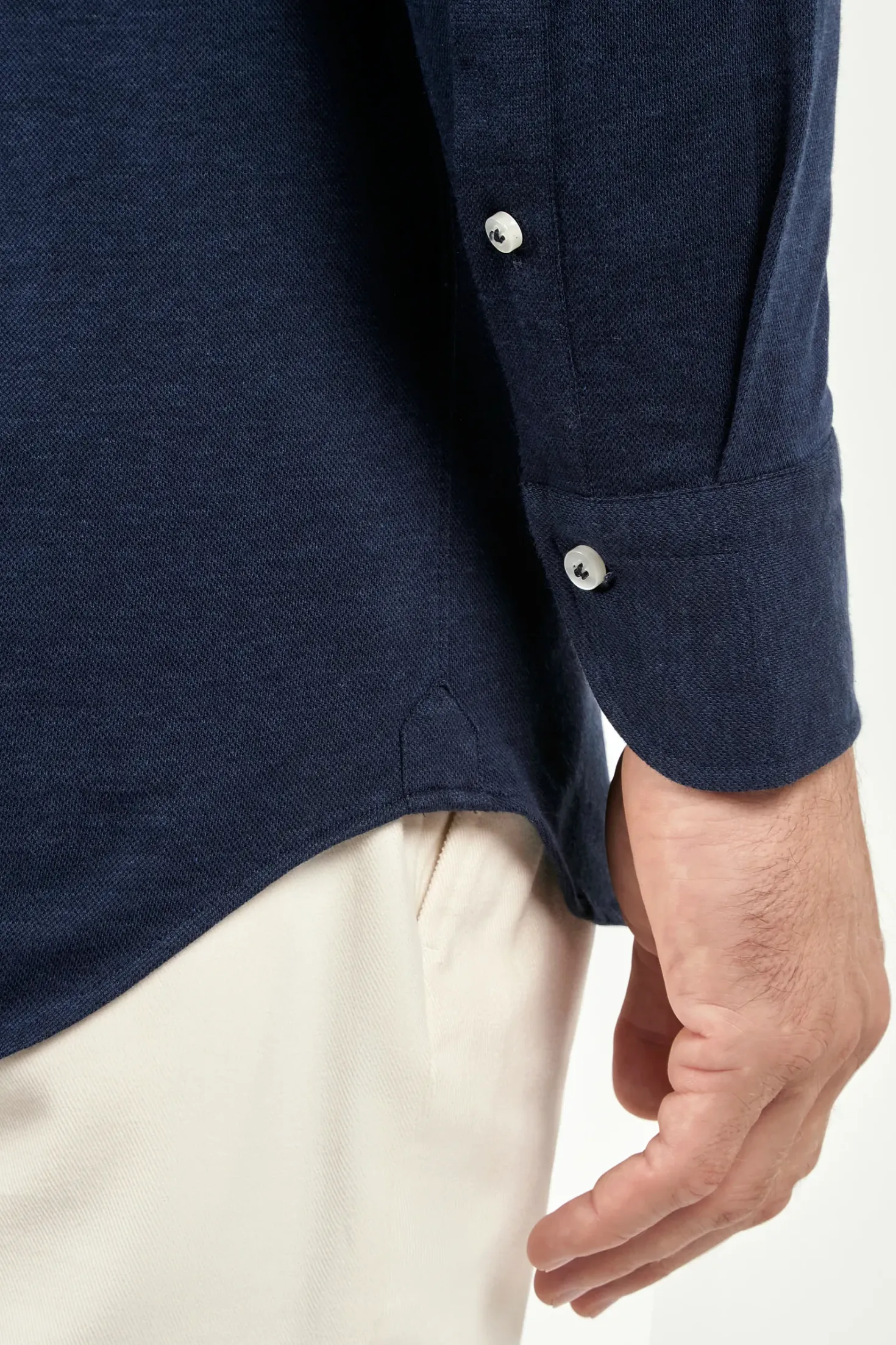 Chemise bleue en jersey - Made in Italy