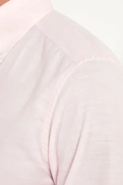 Chemise à col boutonné en chambray rose - Made in Italy