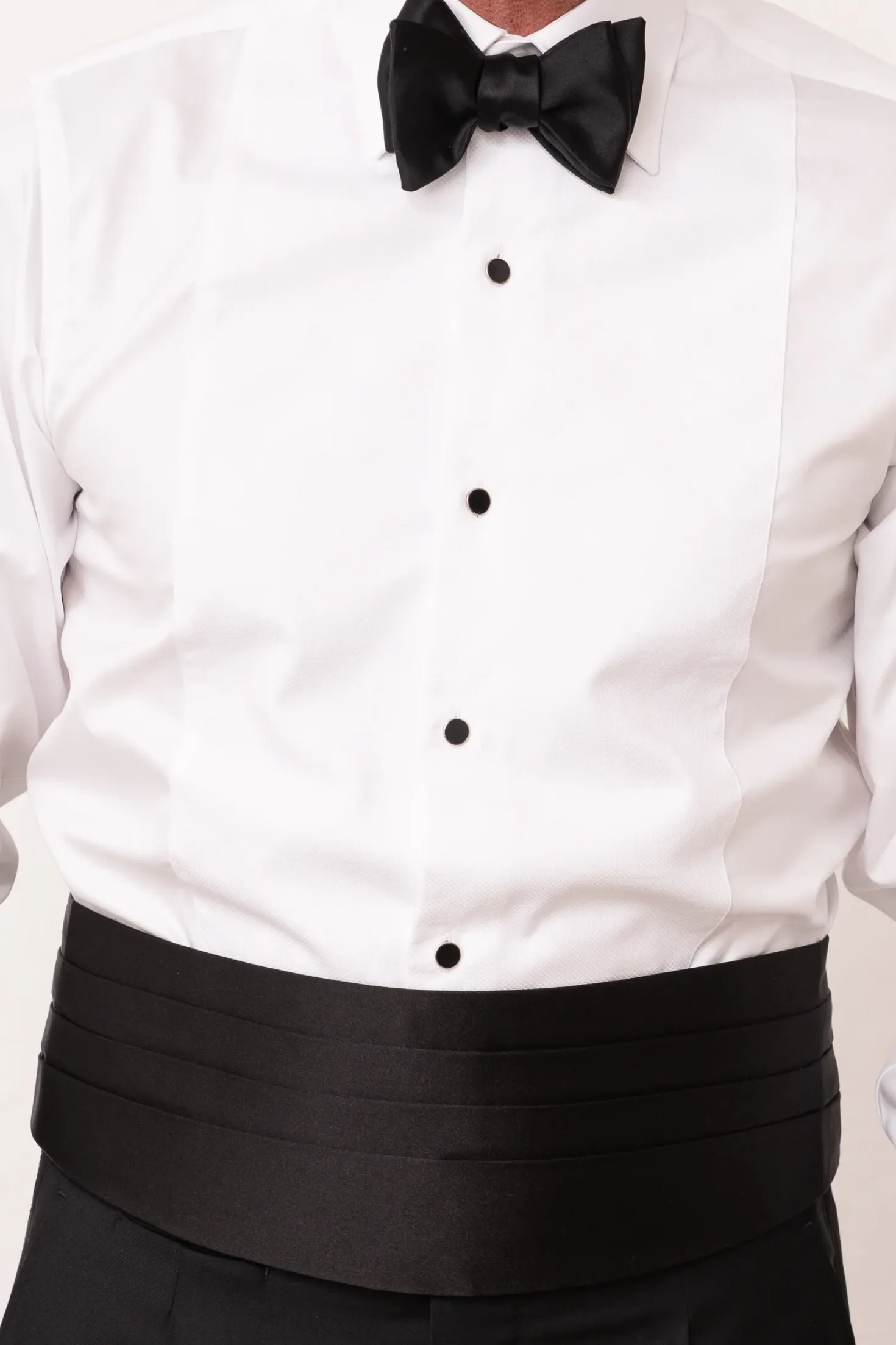 Chemise de smoking blanche en piqué à plastron - Made in Italy