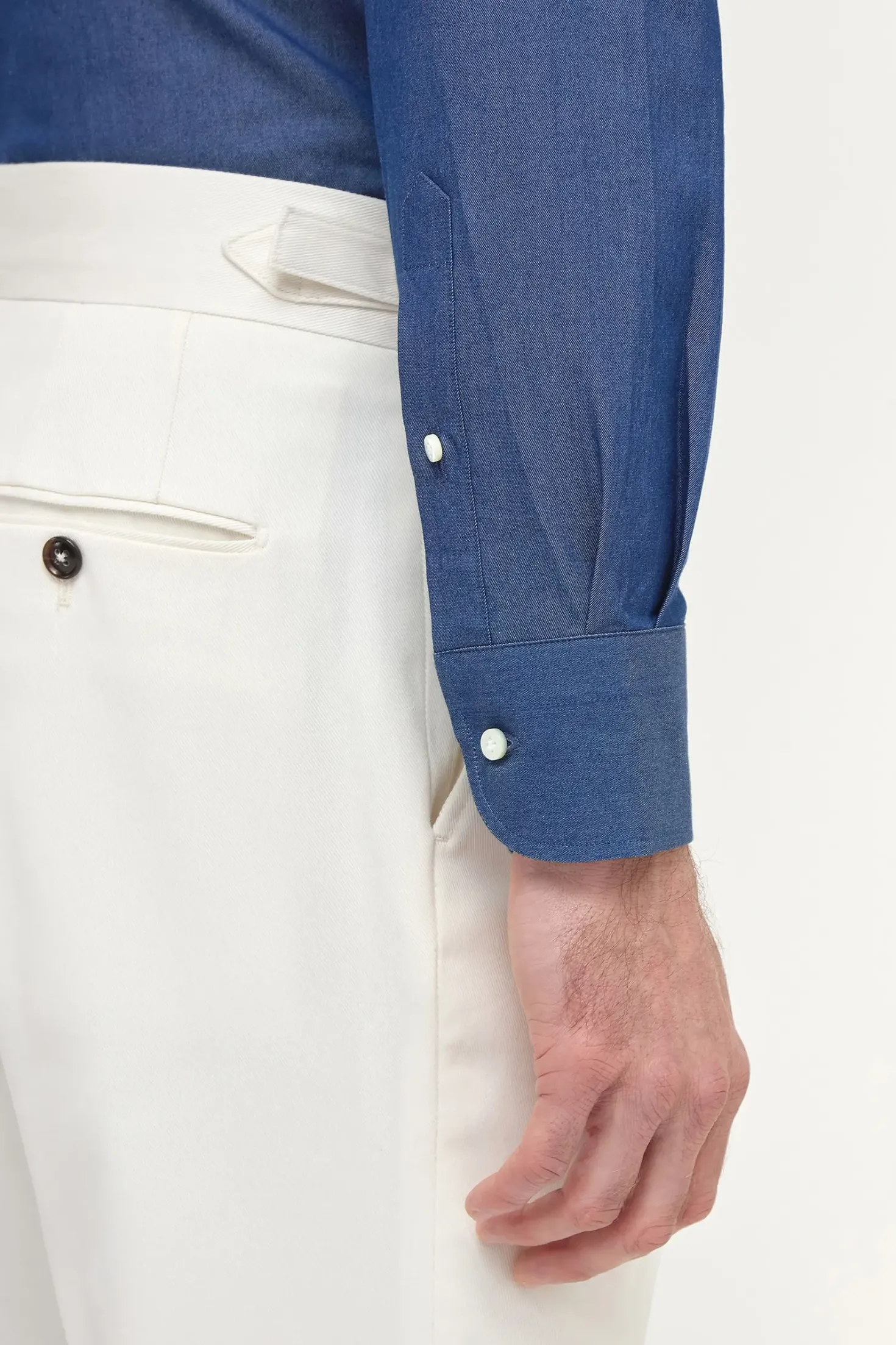 Chemise en denim à col boutonné « collection Sartoriale » - Made in Italy