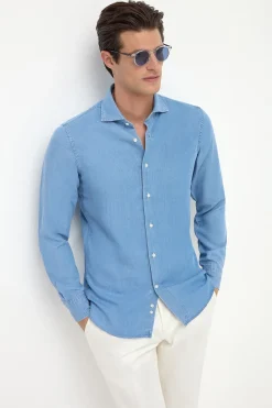 Chemise en denim stone - Made in Italy