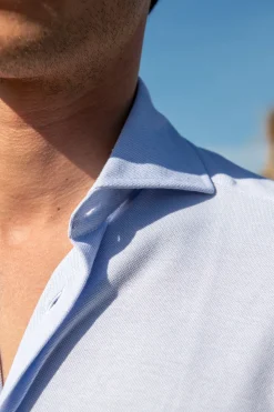 Chemise en jersey bleu clair - Made in Italy