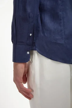 Chemise en lin bleue - Made in Italy