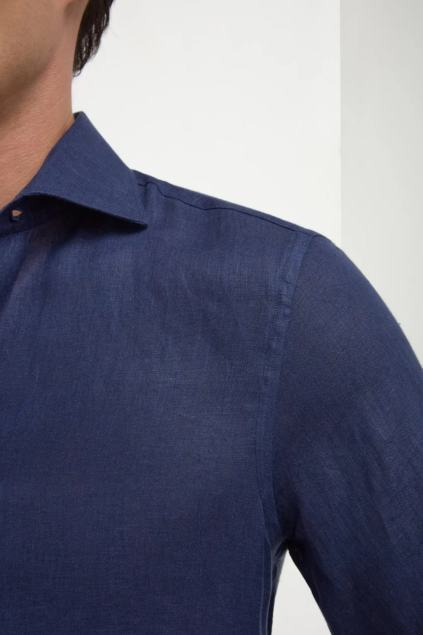 Chemise en lin bleue - Made in Italy