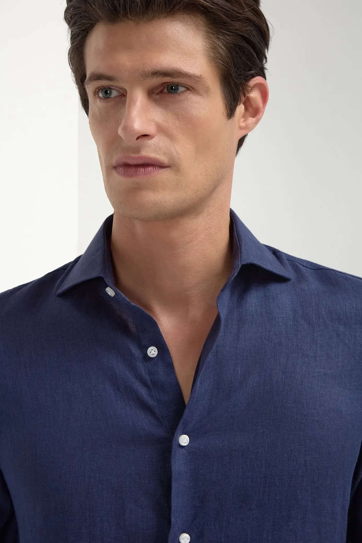 Chemise en lin bleue - Made in Italy