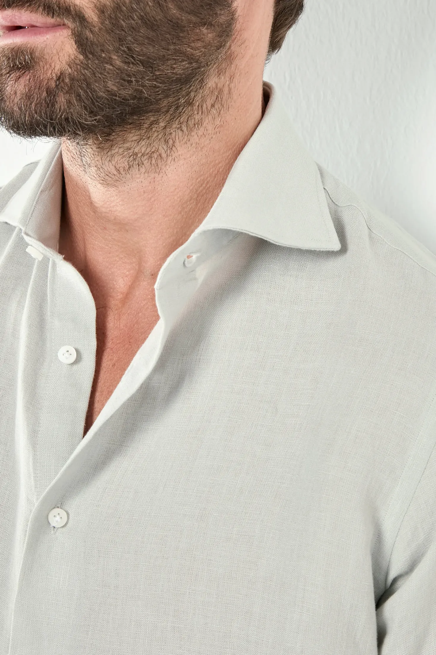 Chemise en lin gris clair - Made in Italy