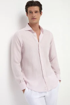 Chemise en lin rose - Made in Italy