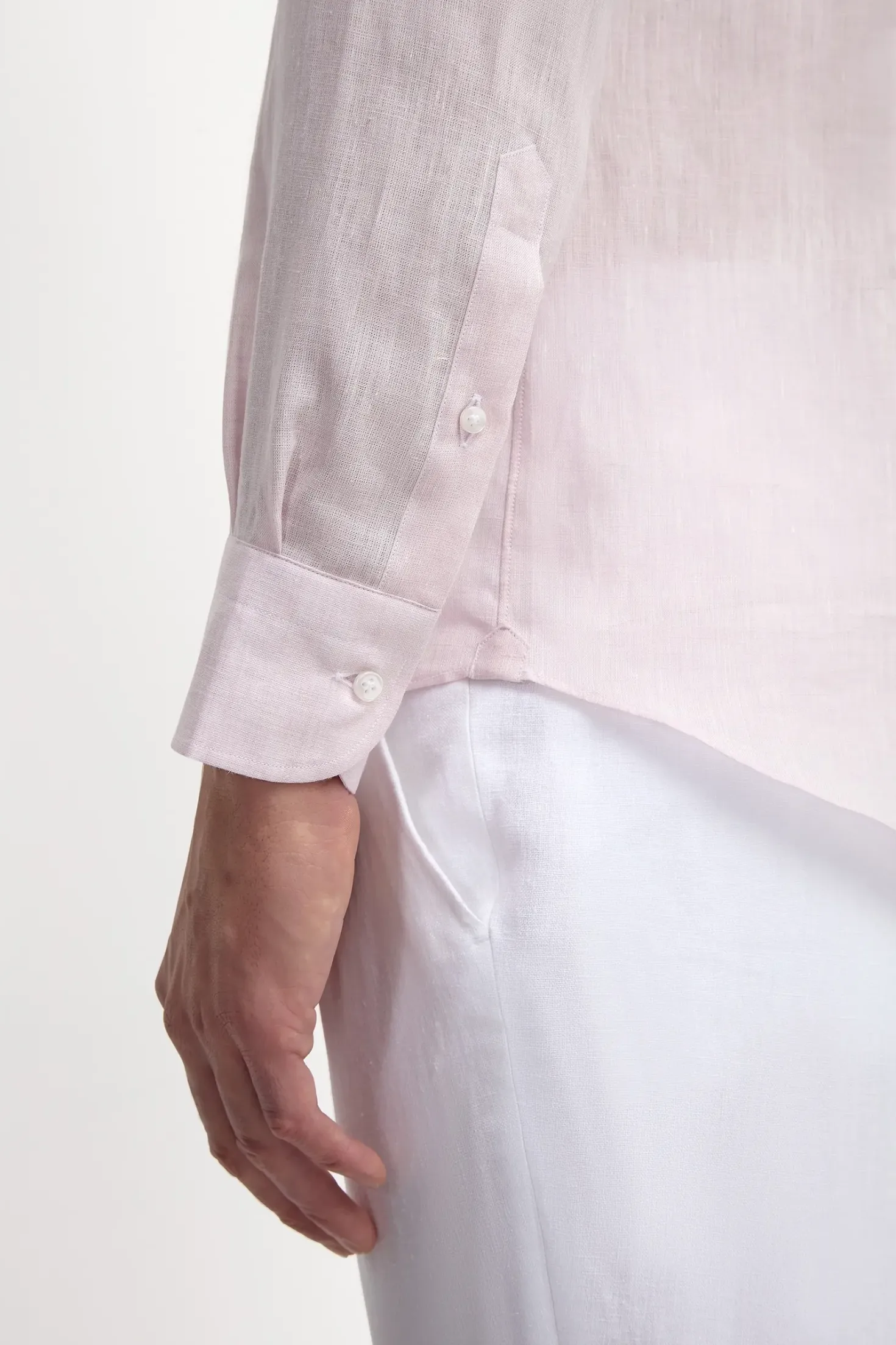 Chemise en lin rose - Made in Italy