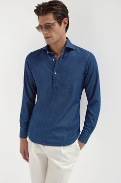 Chemise popover en denim - Made in Italy