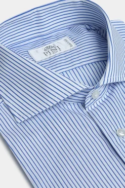 Chemise rayée bleu avio - Made in Italy