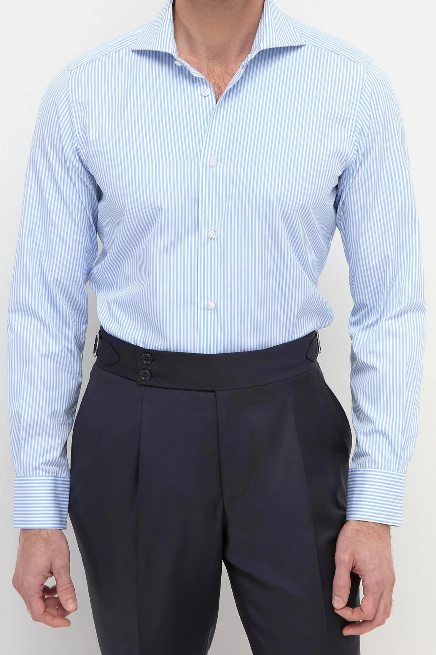 Chemise rayée bleu clair - Made in Italy