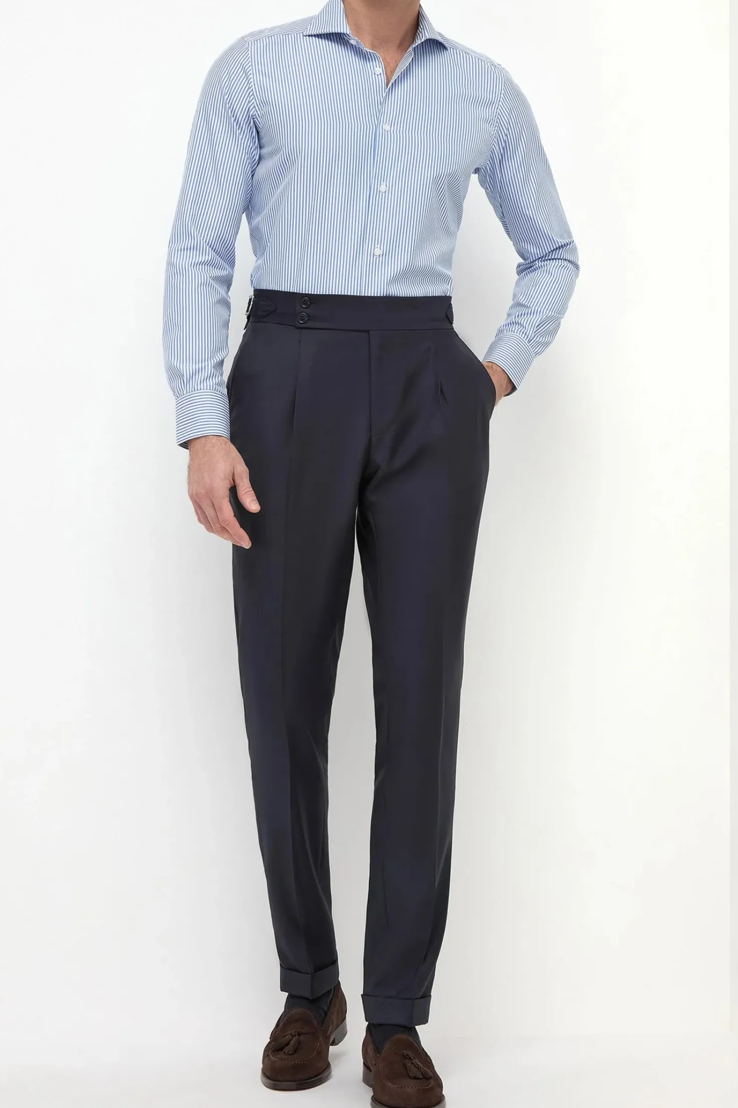 Chemise rayée bleue - Made in Italy