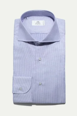 Chemise texturée bleu clair - Made in Italy