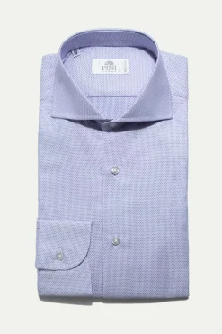 Chemise texturée bleu clair - Made in Italy
